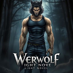 A visually striking light novel cover featuring a tall, muscular werewolf alpha male