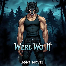 A visually striking light novel cover featuring a tall, muscular werewolf alpha male