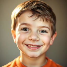 A portrait of a boy showing two halves of his face