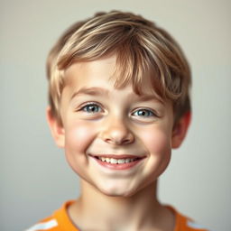 A portrait of a boy showing two halves of his face