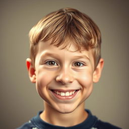 A portrait of a boy showing two halves of his face
