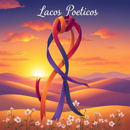 A poetic and vibrant illustration that represents the essence of "Laços Poéticos" (Poetic Ties)