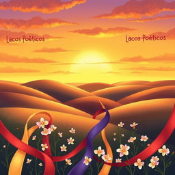 A poetic and vibrant illustration that represents the essence of "Laços Poéticos" (Poetic Ties)