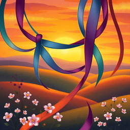 A poetic and vibrant illustration that represents the essence of "Laços Poéticos" (Poetic Ties)