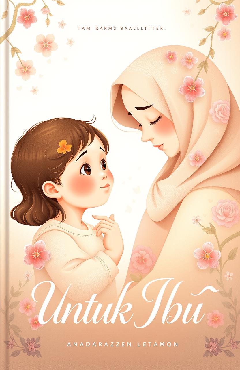 A heartwarming book cover illustration featuring a mother with an aesthetic appeal, embodying warmth and love