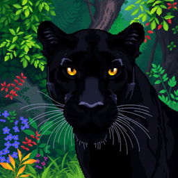 A black panther with one eye open, depicted in a first-person perspective