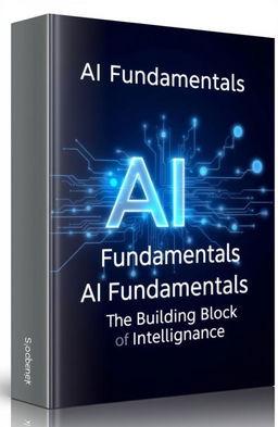 An elegant and futuristic book cover design that encapsulates the theme of artificial intelligence's basic concepts
