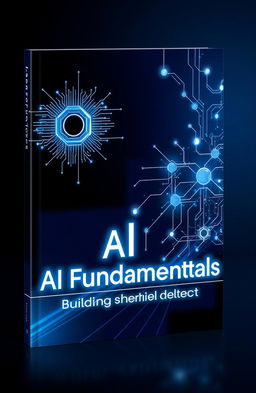 An elegant and futuristic book cover design that encapsulates the theme of artificial intelligence's basic concepts