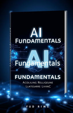 An elegant and futuristic book cover design that encapsulates the theme of artificial intelligence's basic concepts