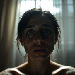 A beautifully sorrowful scene depicting a person crying, showcasing raw emotion
