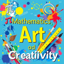 A vibrant and engaging poster that creatively combines the themes of Mathematics, Art, and Creativity