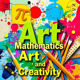 A vibrant and engaging poster that creatively combines the themes of Mathematics, Art, and Creativity