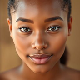 A portrait of a person with balanced, evenly toned skin, showcasing a radiant complexion