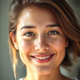 A clear and bright portrait of a person with glowing skin
