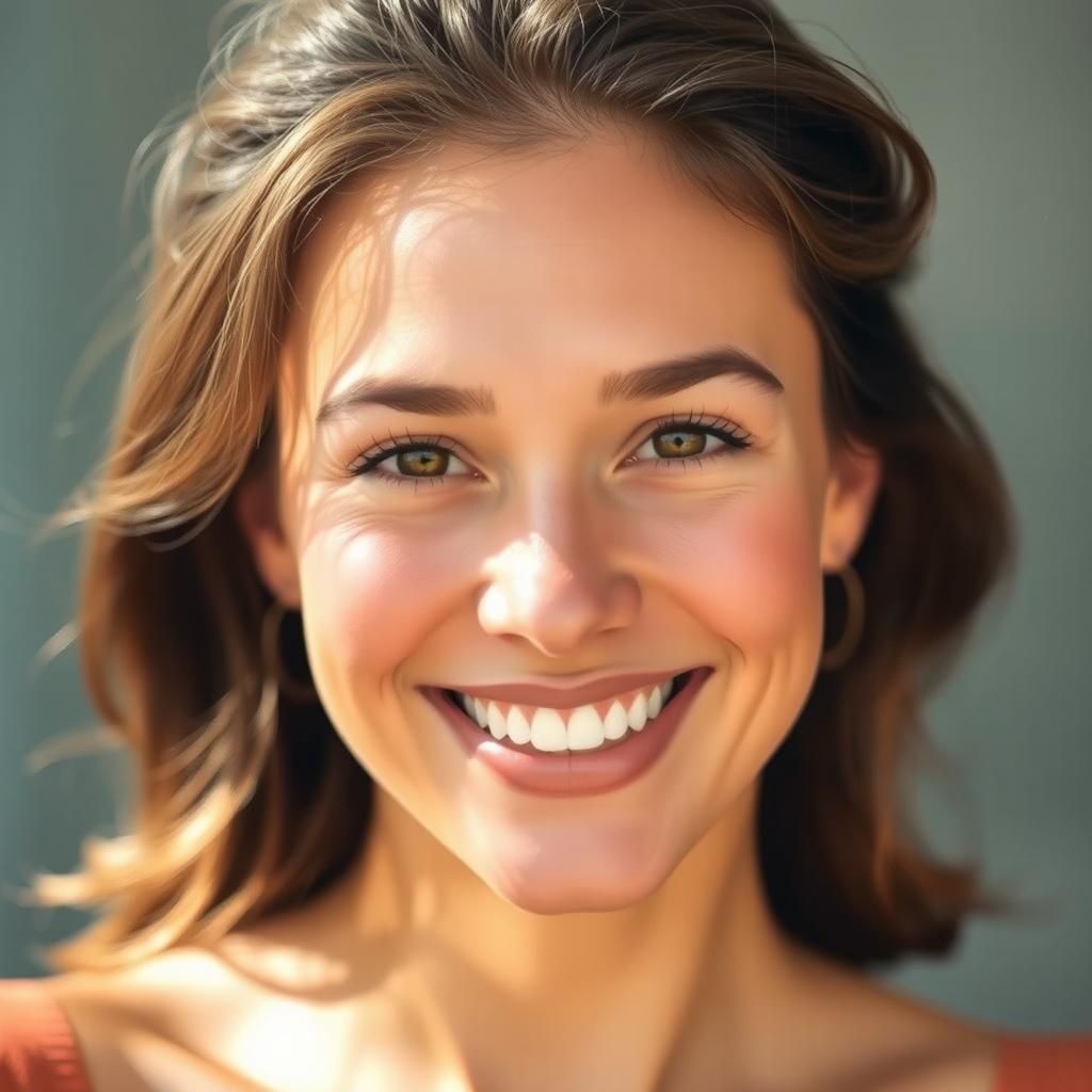 A clear and bright portrait of a person with glowing skin