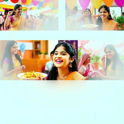 A vibrant video edit featuring an Indian girl enthusiastically engaged in various fun activities