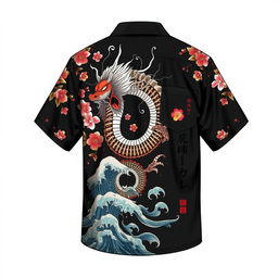 Design of a Yakuza shirt featuring intricate and detailed traditional Japanese motifs