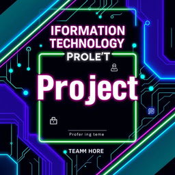 A visually striking poster for an Information Technology project featuring a futuristic theme