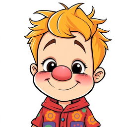 A cartoon-style vector illustration of a boy with a comically oversized fat nose