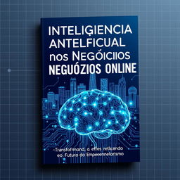 A visually striking eBook cover that captures the concept of artificial intelligence in online business