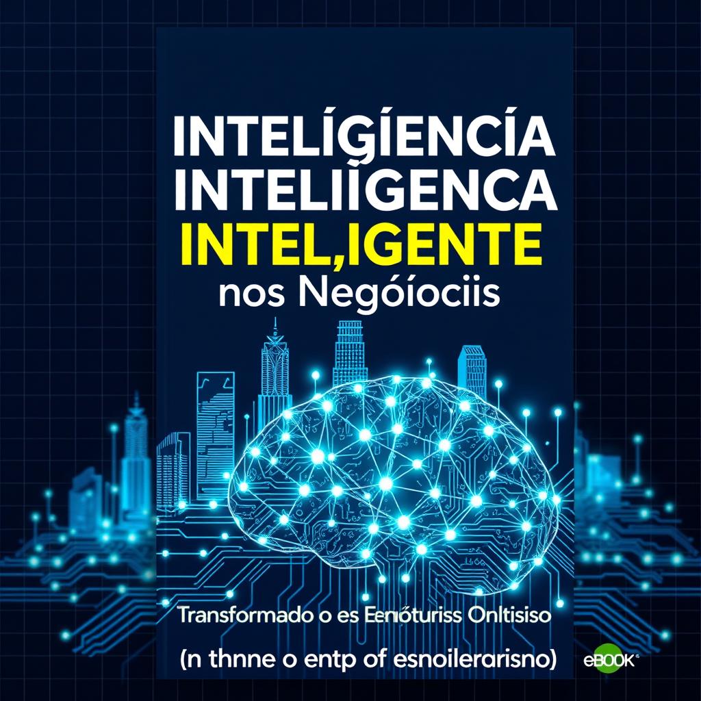 A visually striking eBook cover that captures the concept of artificial intelligence in online business