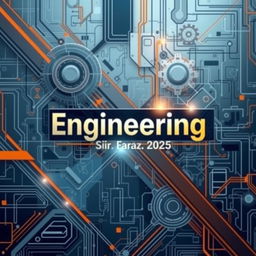 A full-size book cover design featuring the title "Engineering" by Sir Faraz 2025