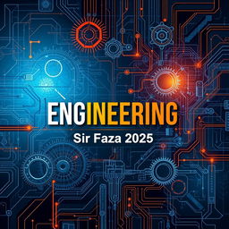 A full-size book cover design featuring the title "Engineering" by Sir Faraz 2025