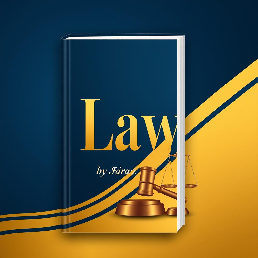 A full-size straight book cover design for the title 'Law' by Sir Faraz 2025