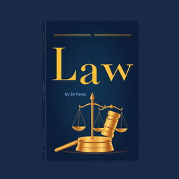 A full-size straight book cover design for the title 'Law' by Sir Faraz 2025