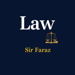 A full-size straight book cover for the title "Law" by Sir Faraz, featuring a sleek, modern design