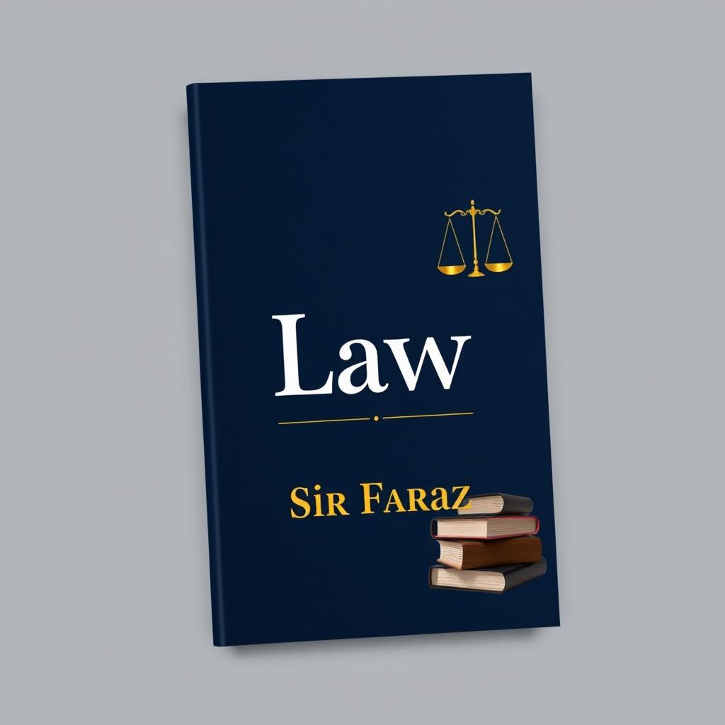 A full-size straight book cover for the title "Law" by Sir Faraz, featuring a sleek, modern design
