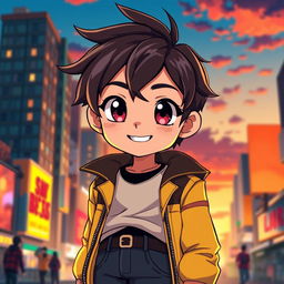 A beautiful anime boy with striking features, large expressive eyes, and stylish hair