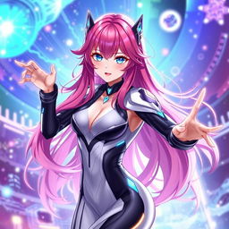 A character from Honkai Star Rail, featuring Fuxuan in a stylish and dynamic transformation pose