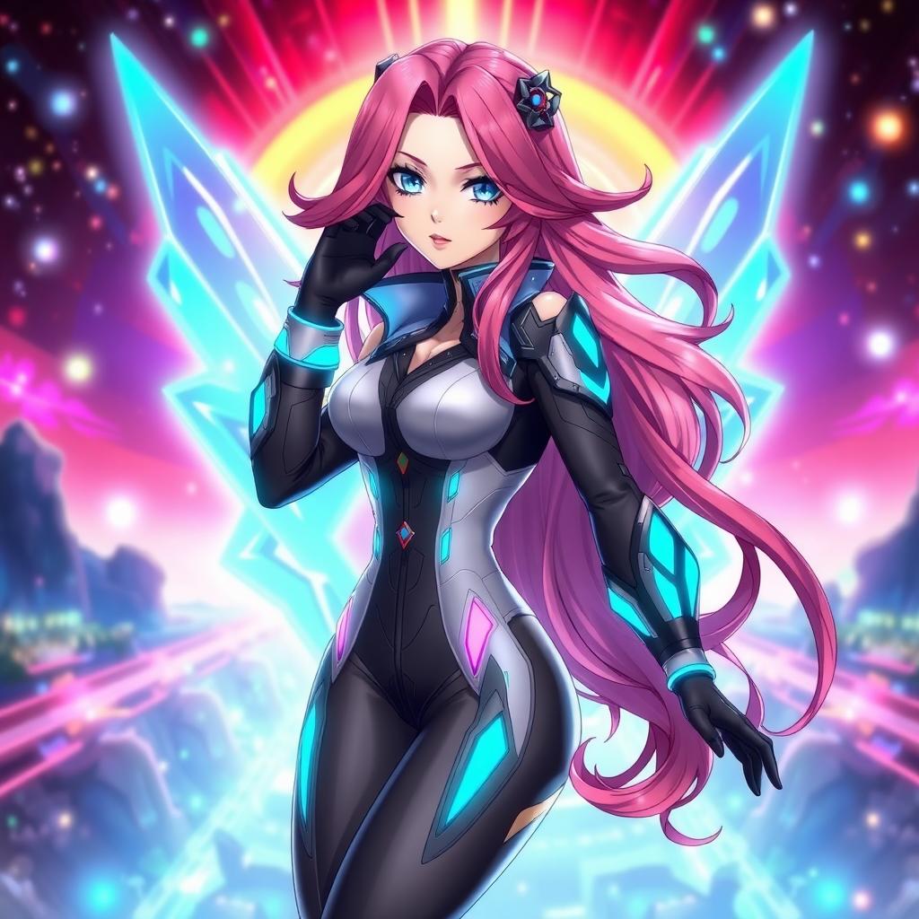 A character from Honkai Star Rail, featuring Fuxuan in a stylish and dynamic transformation pose