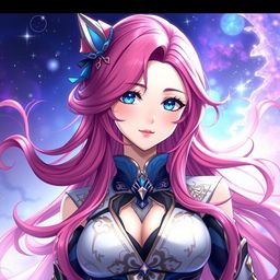 A stunning portrait of Fuxuan from Honkai Star Rail, showcasing her stylish transformation