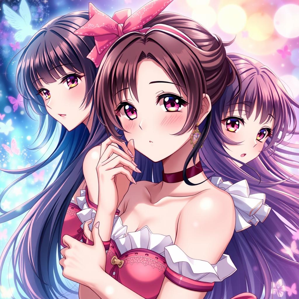 A visually stunning and artistic representation of beautiful anime girls, showcasing their captivating and detailed features