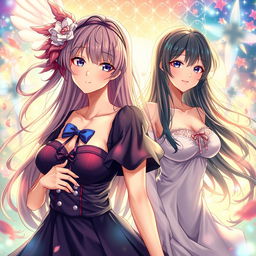 A visually stunning and artistic representation of beautiful anime girls, showcasing their captivating and detailed features