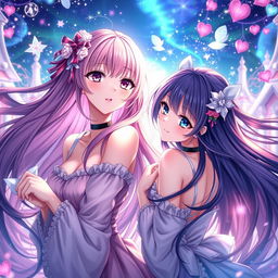 A visually stunning and artistic representation of beautiful anime girls, showcasing their captivating and detailed features