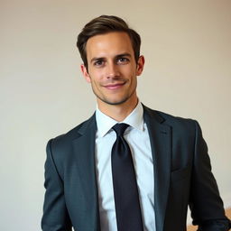 A close-up portrait of a well-dressed man in a tailored suit