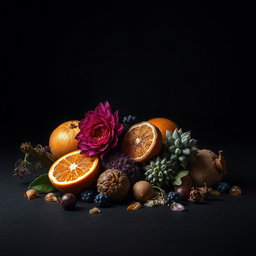 Aesthetically pleasing composition featuring a dark black background that enhances the realism of the subject