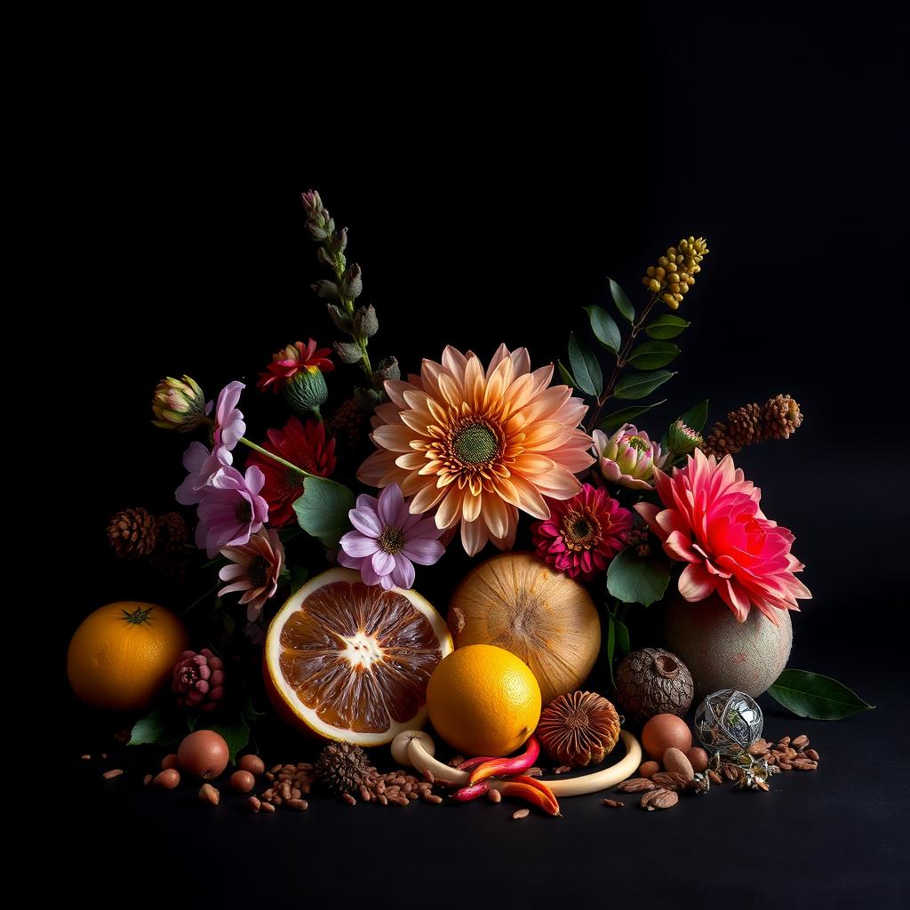 Aesthetically pleasing composition featuring a dark black background that enhances the realism of the subject