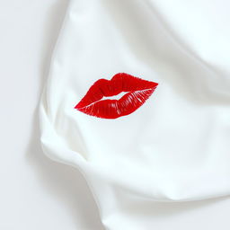 A minimalist artistic composition featuring a white cloth laid flat on a plain white background
