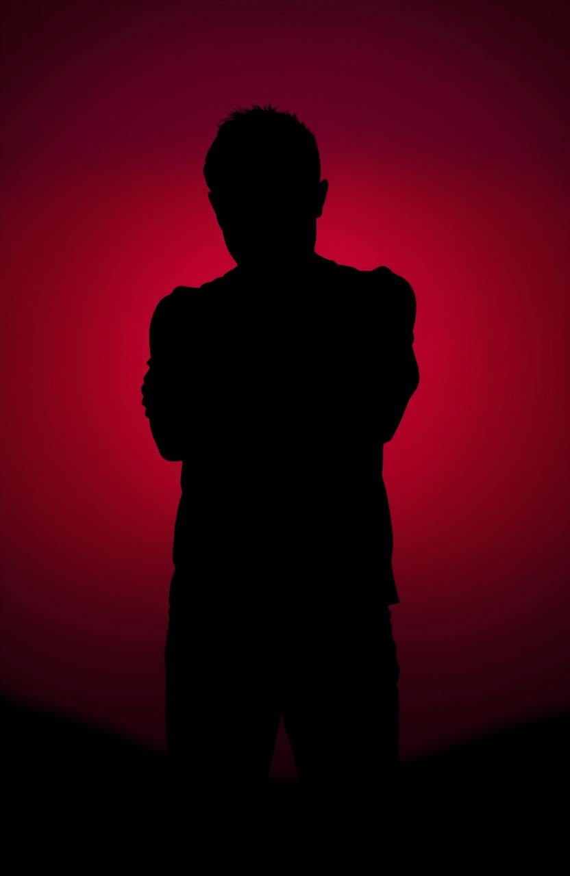 A dramatic silhouette of a person standing with arms crossed, head slightly bowed and shoulders slumped, expressing insult and dejection