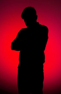 A dramatic silhouette of a person standing with arms crossed, head slightly bowed and shoulders slumped, expressing insult and dejection