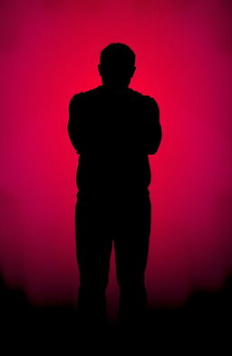 A dramatic silhouette of a person standing with arms crossed, head slightly bowed and shoulders slumped, expressing insult and dejection