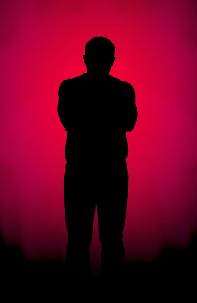 A dramatic silhouette of a person standing with arms crossed, head slightly bowed and shoulders slumped, expressing insult and dejection