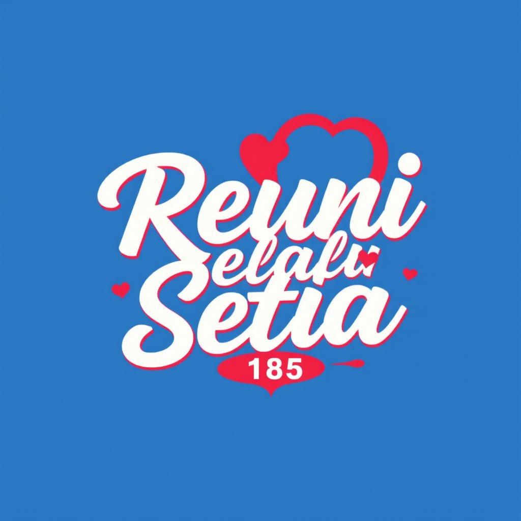 A stylish and modern t-shirt design featuring the text 'Reuni Selalu Setia' prominently displayed