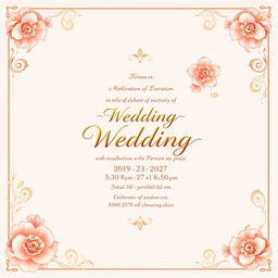 An elegant and creative wedding invitation card design featuring floral patterns and traditional motifs
