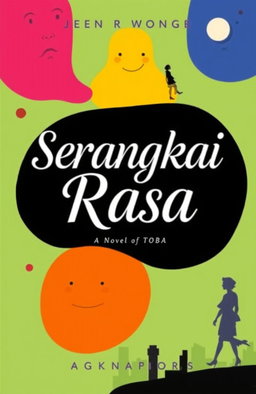 A modern book cover for a novel titled 'Serangkai Rasa'