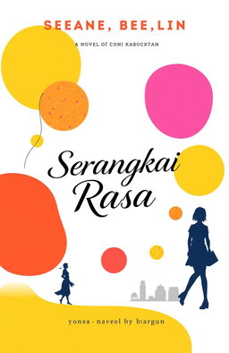 A modern book cover for a novel titled 'Serangkai Rasa'